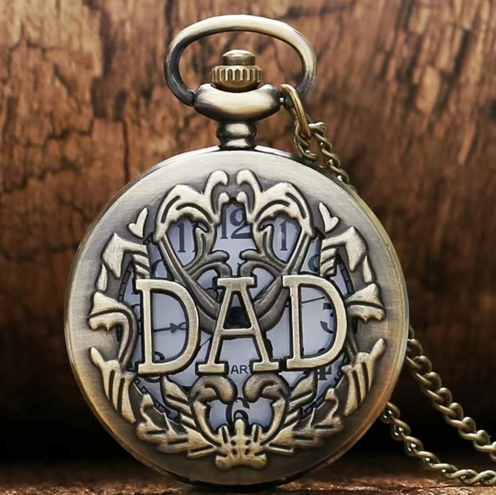 New Dad Father quartz Pocket Watch. SEVERAL styles of Dad available
